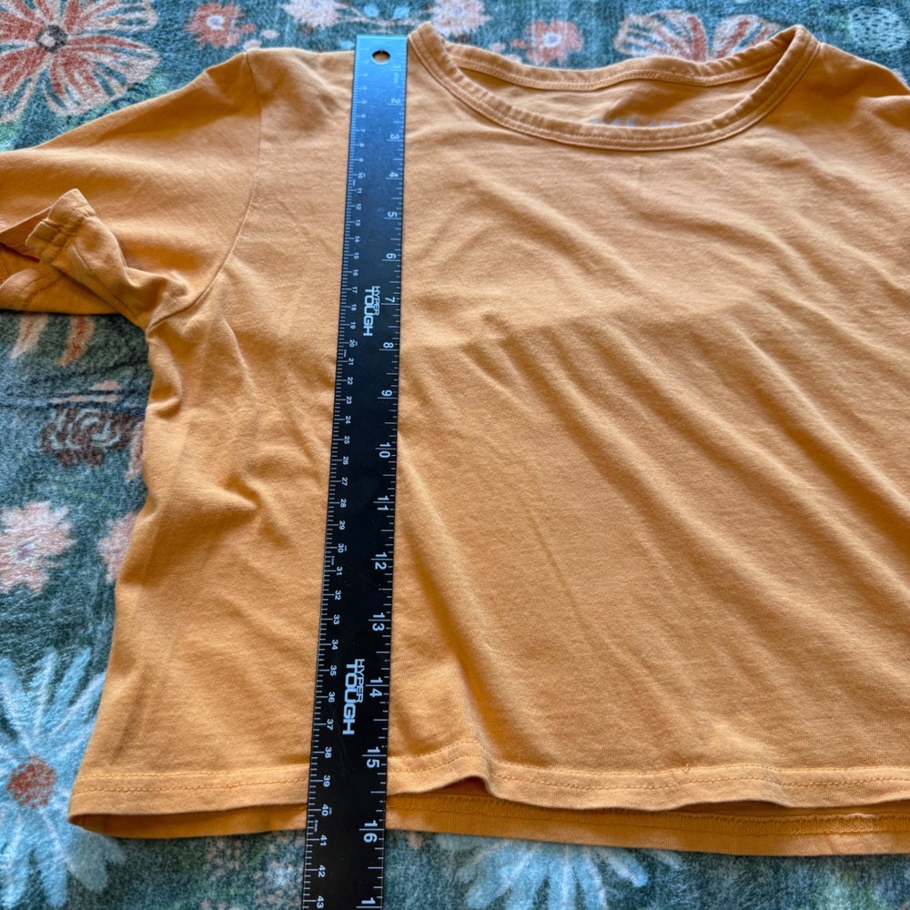 Everlane Organic Cotton Box-Cut Tee‎ Orange Short Sleeve Crop Top S - Picture 4 of 6